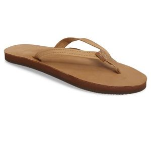 Rainbow Narrow Strap Sandal Tan Women’s Small